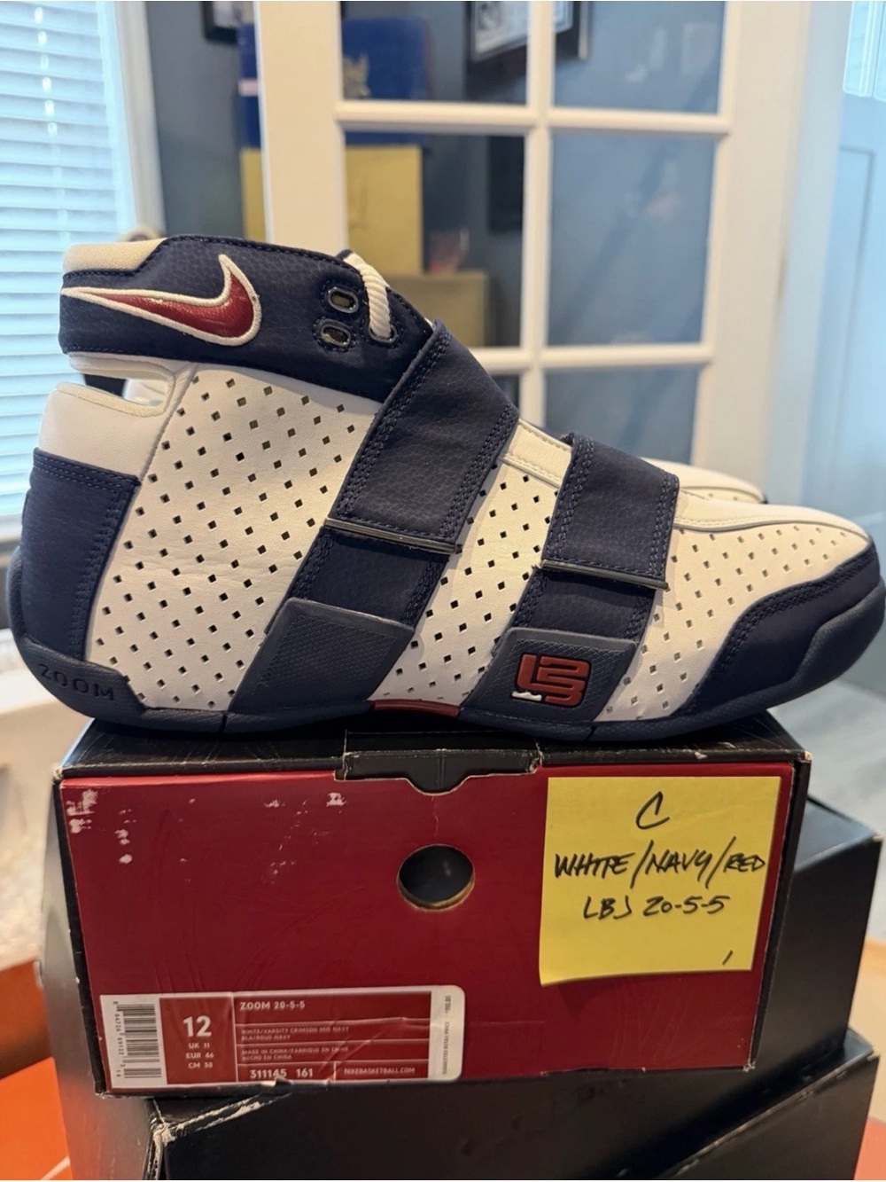 Nike LeBron Zoom 20-5-5 White Midnight Navy Varsity Red